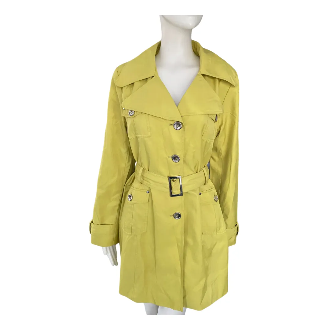 Utilitarian Midi Trench Coat Yellow SIZE L