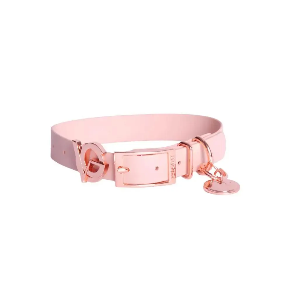 Valgray Splash Proof Dog Collar Blush & Rose Gold Medium 47cm x 2.0cm x 0.2cm