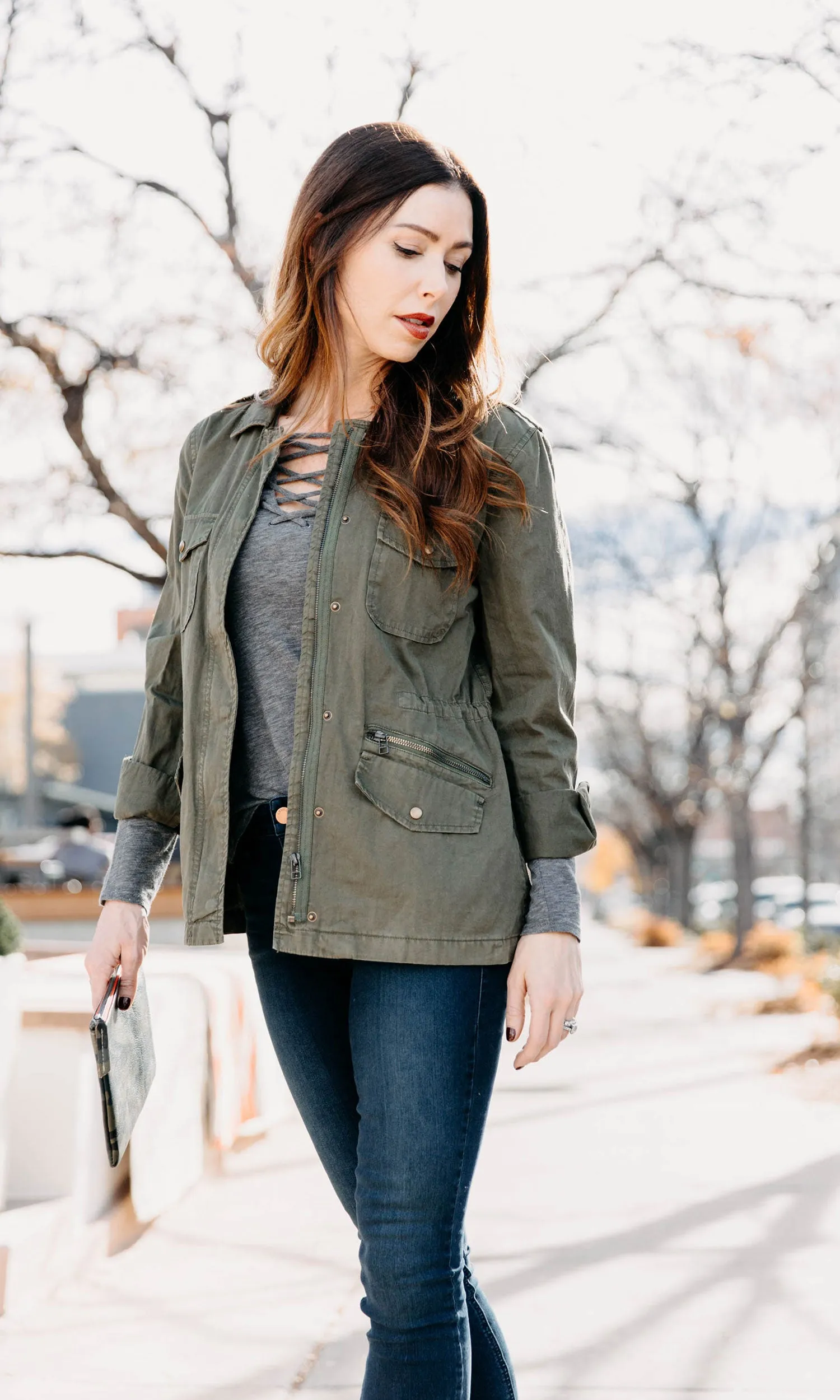 Velvet by Graham & Spencer Lily Aldridge Ruby Army Jacket