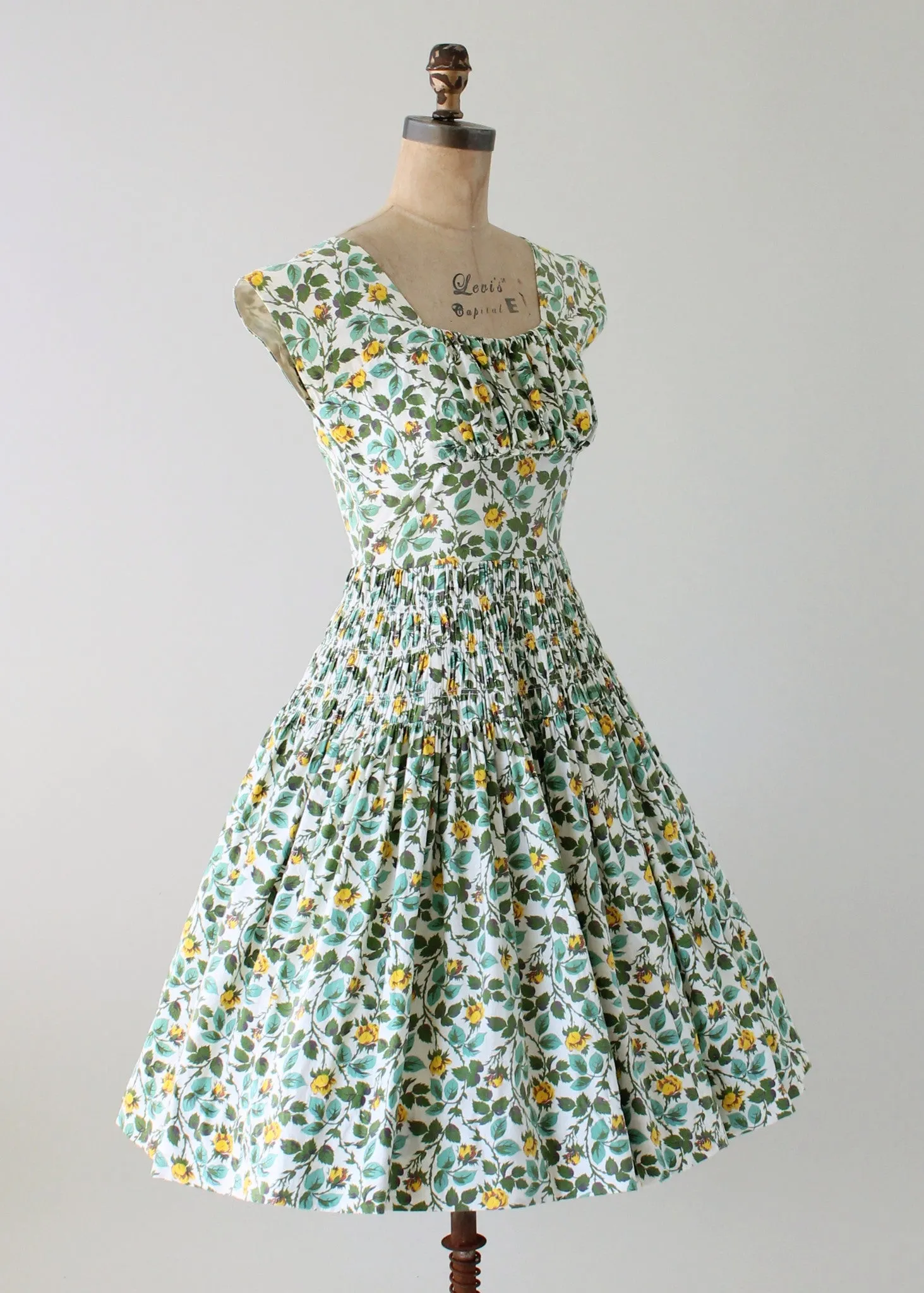 Vintage 1950s Vicky Vaughn Floral Cotton Summer Dress