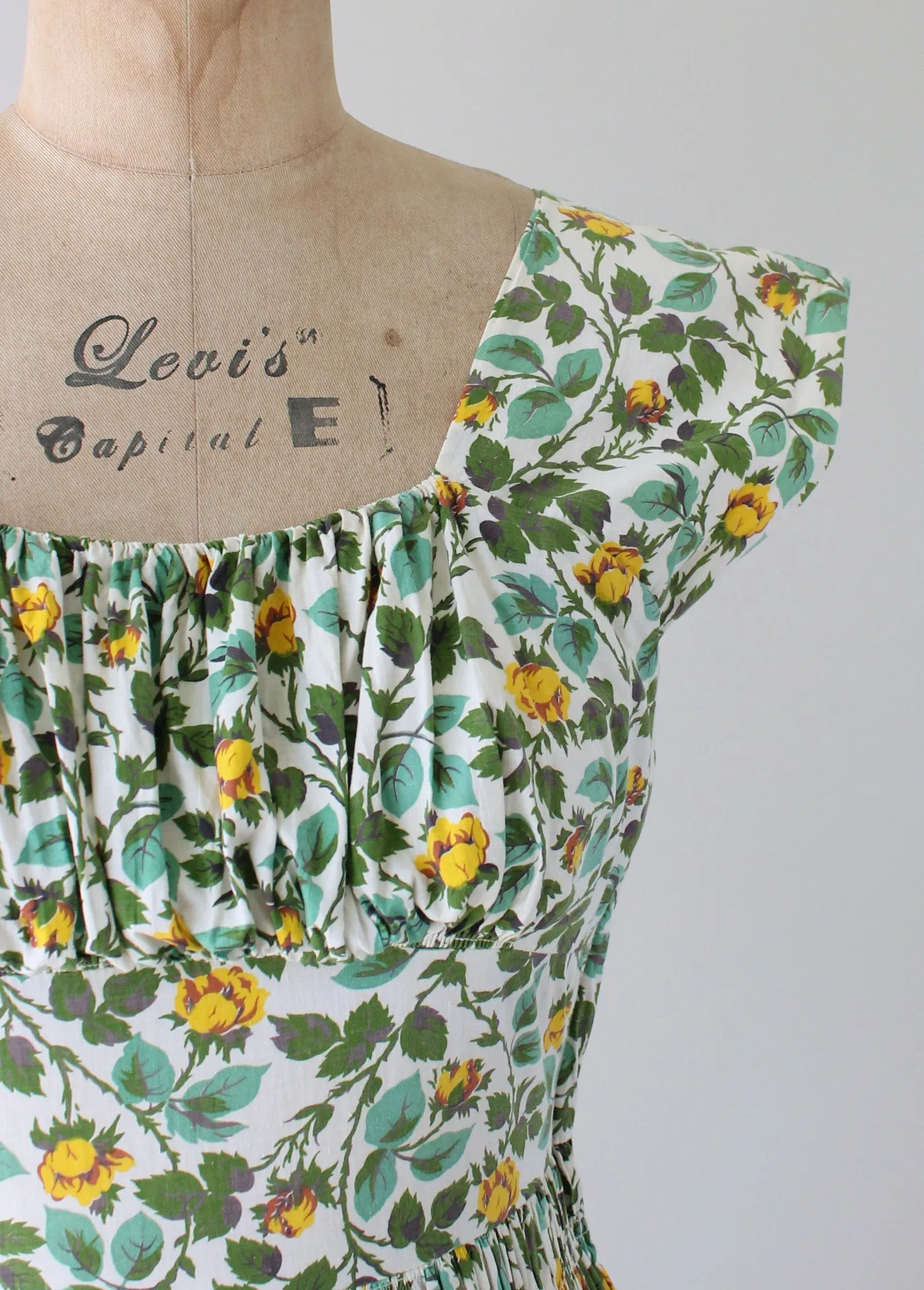 Vintage 1950s Vicky Vaughn Floral Cotton Summer Dress