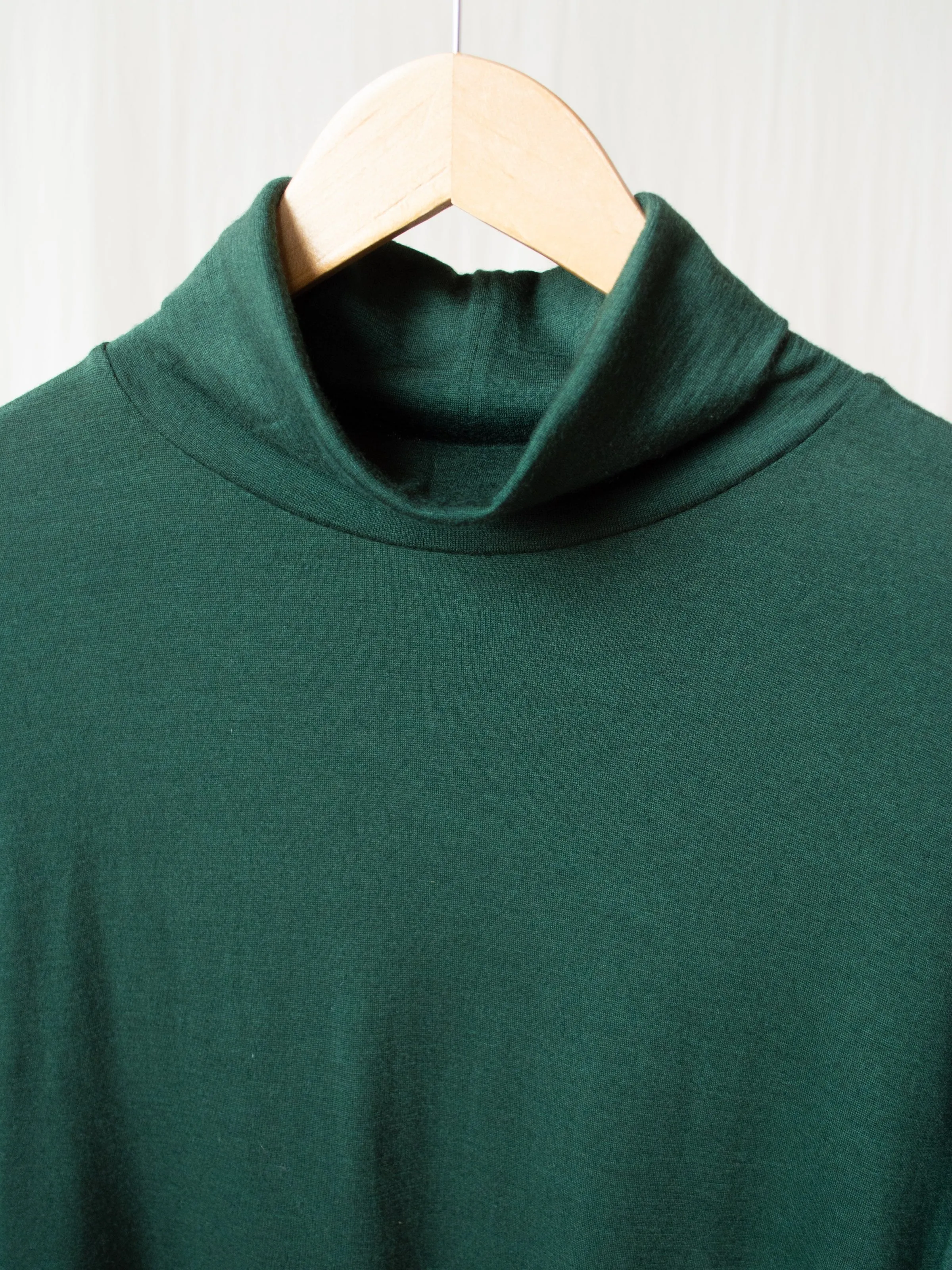 Washable High Gauge Wool Turtleneck - Green