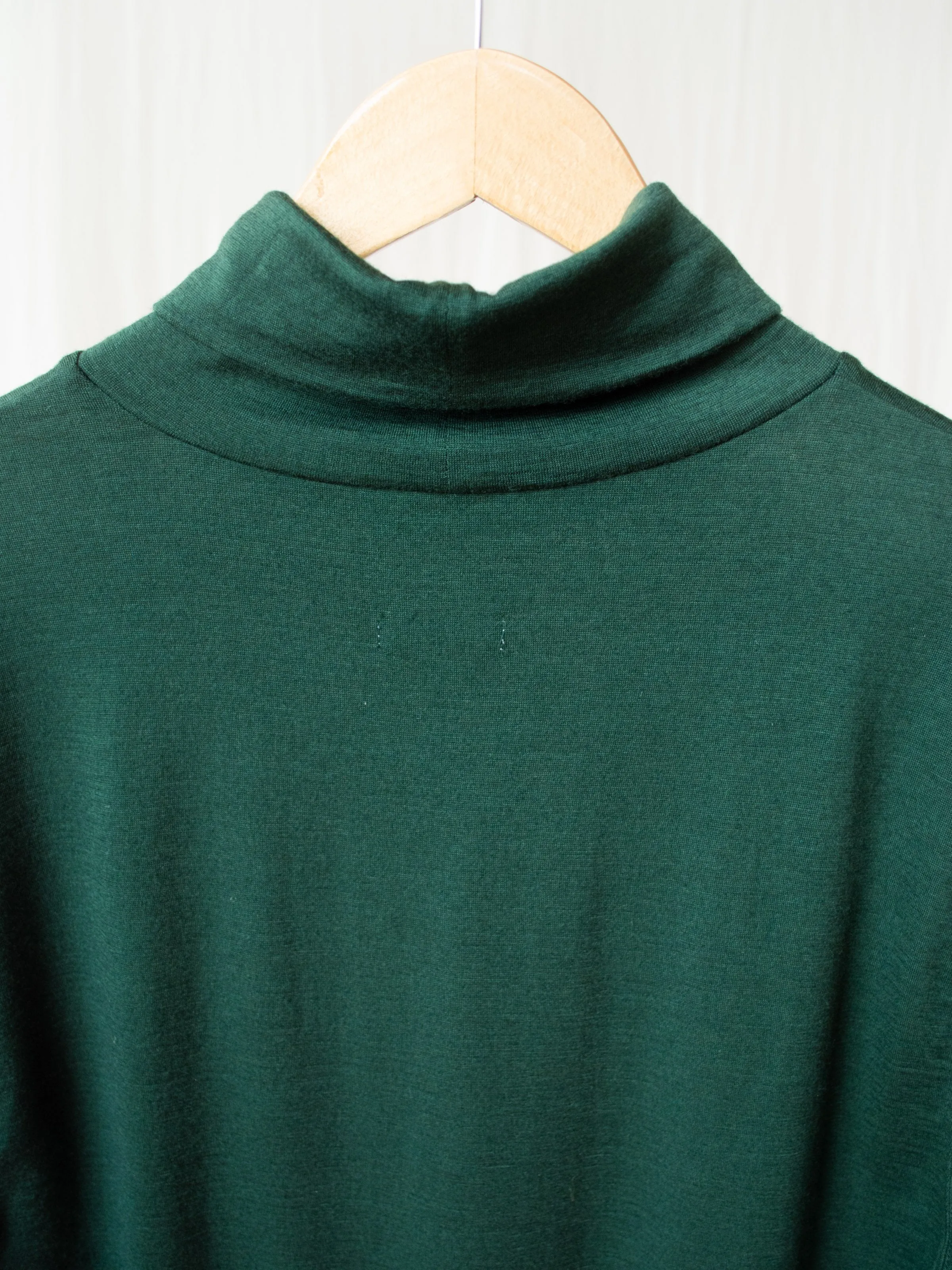 Washable High Gauge Wool Turtleneck - Green