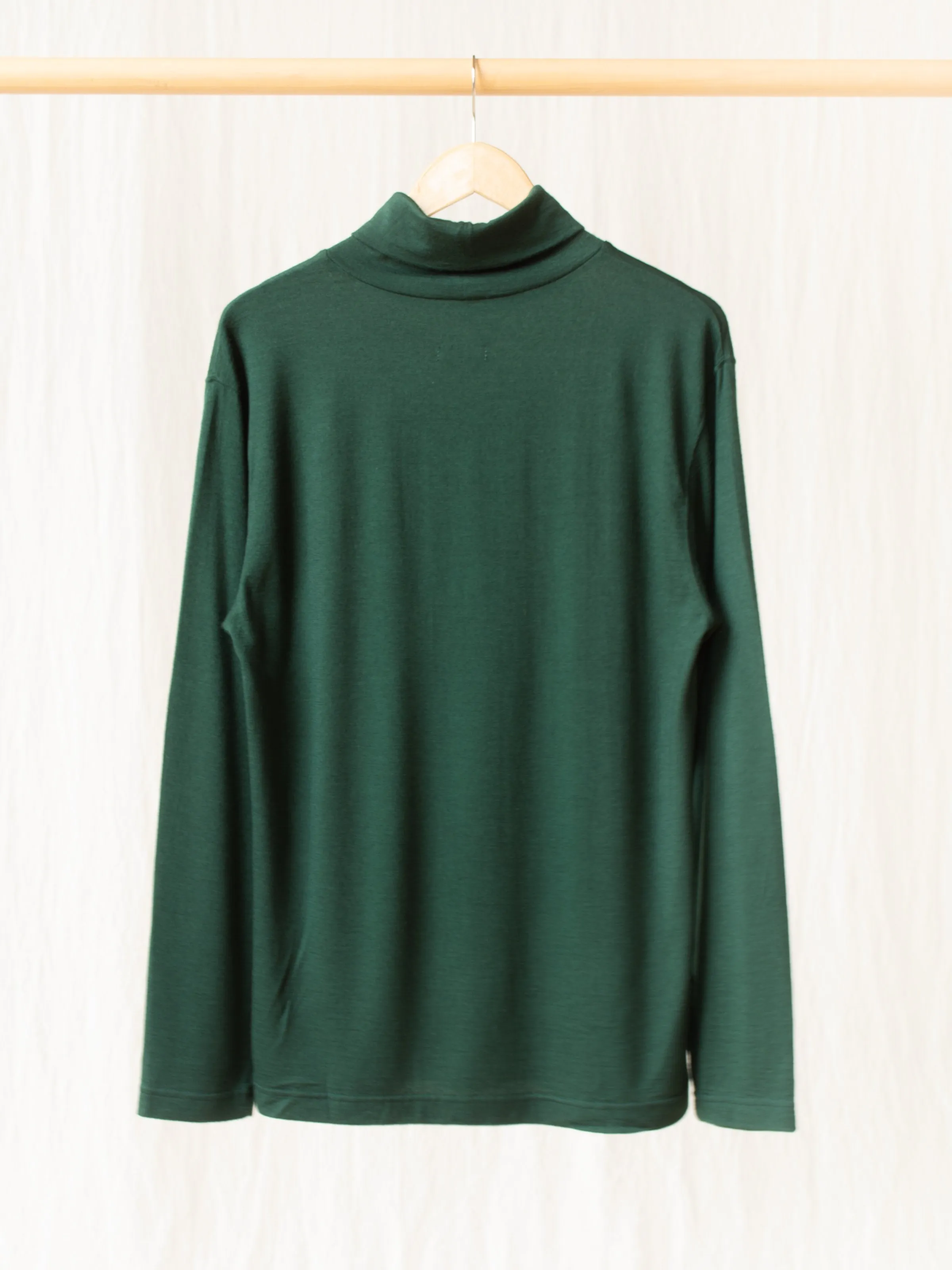 Washable High Gauge Wool Turtleneck - Green