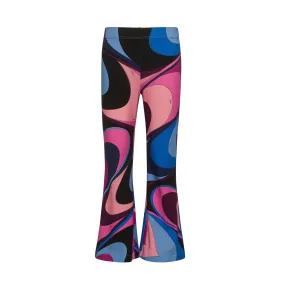 Wave Print Flared Trousers