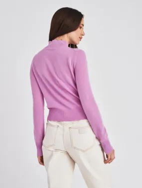 White   Warren - Cashmere Shrunken Mockneck in Amethyst