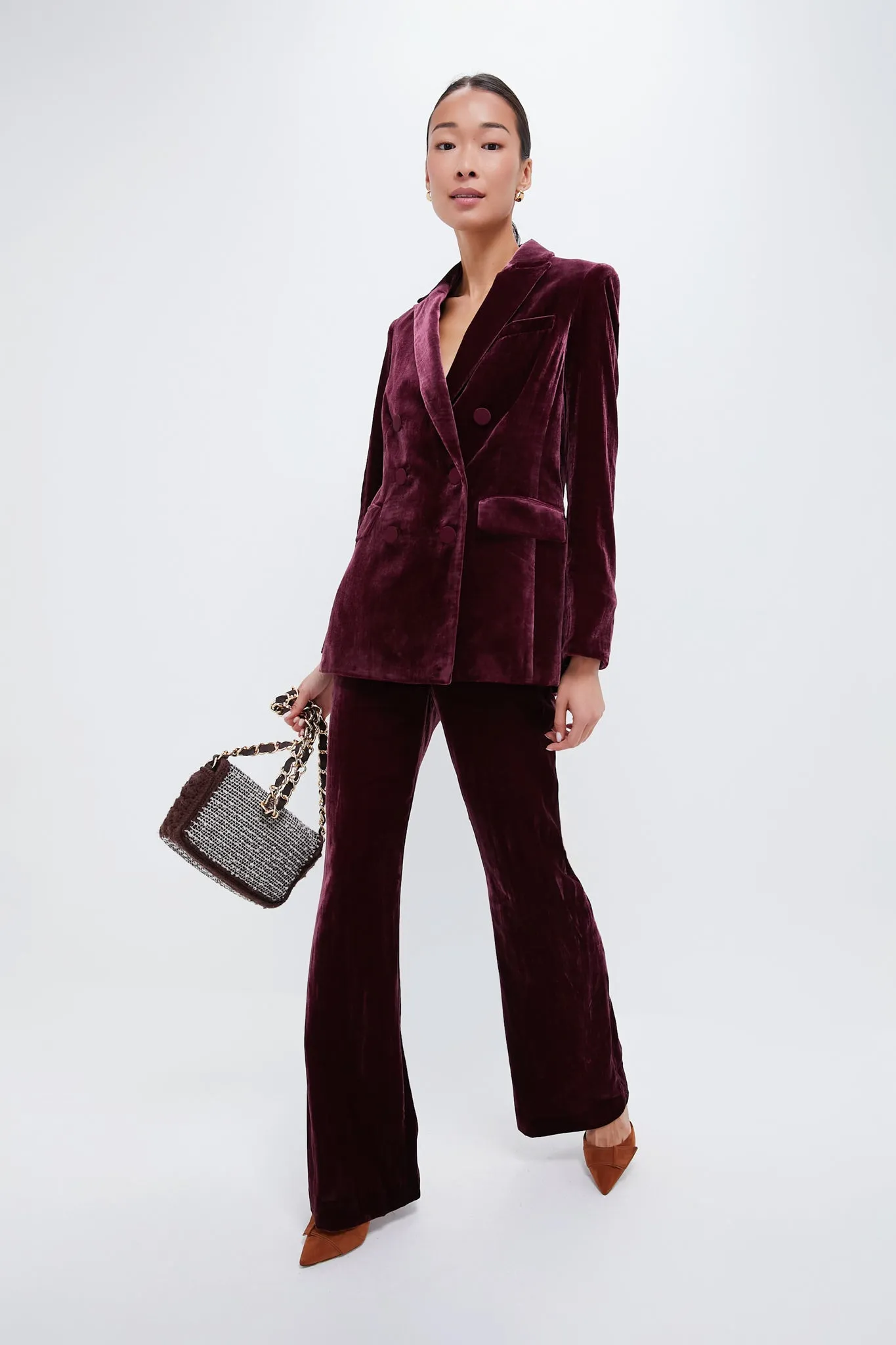 Wine Lebone Velour Pant