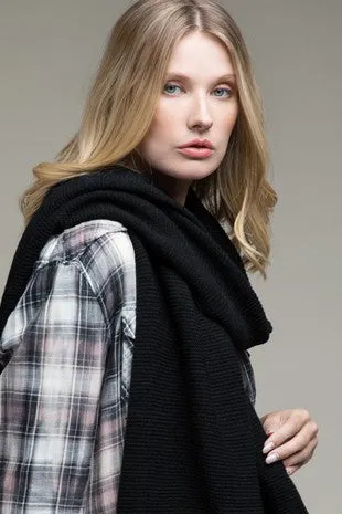 •winter• Wrapped in Cozy Soft Knit Scarf in Black