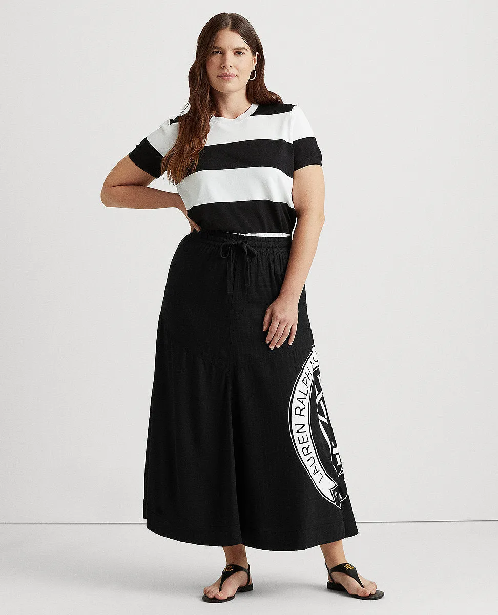 Woman Logo Ripstop Midi Skirt In Black