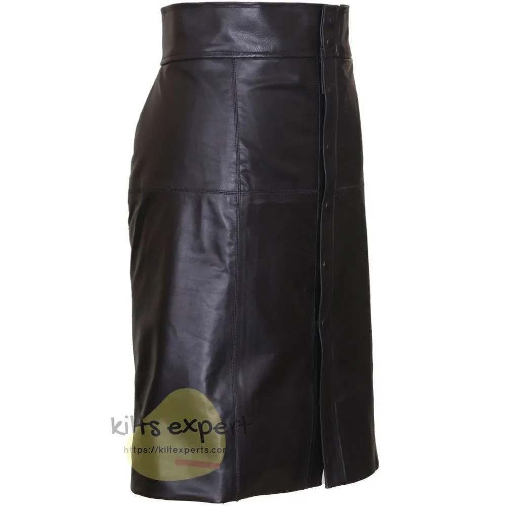 Women Genuine Cowhide Leather Skirt