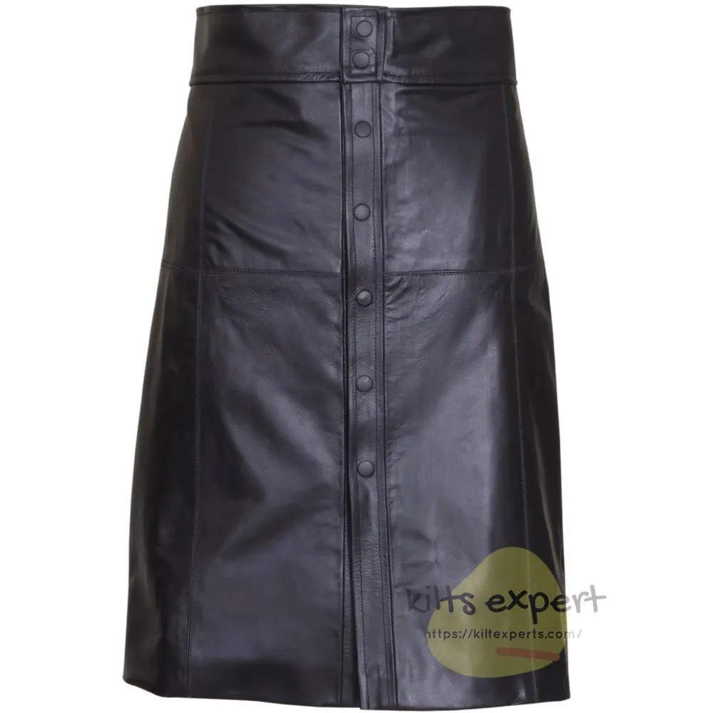 Women Genuine Cowhide Leather Skirt