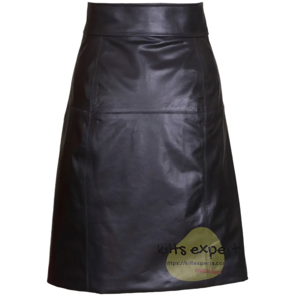 Women Genuine Cowhide Leather Skirt