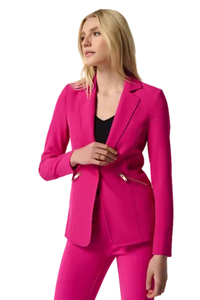 Woven Blazer With Zippered Pockets