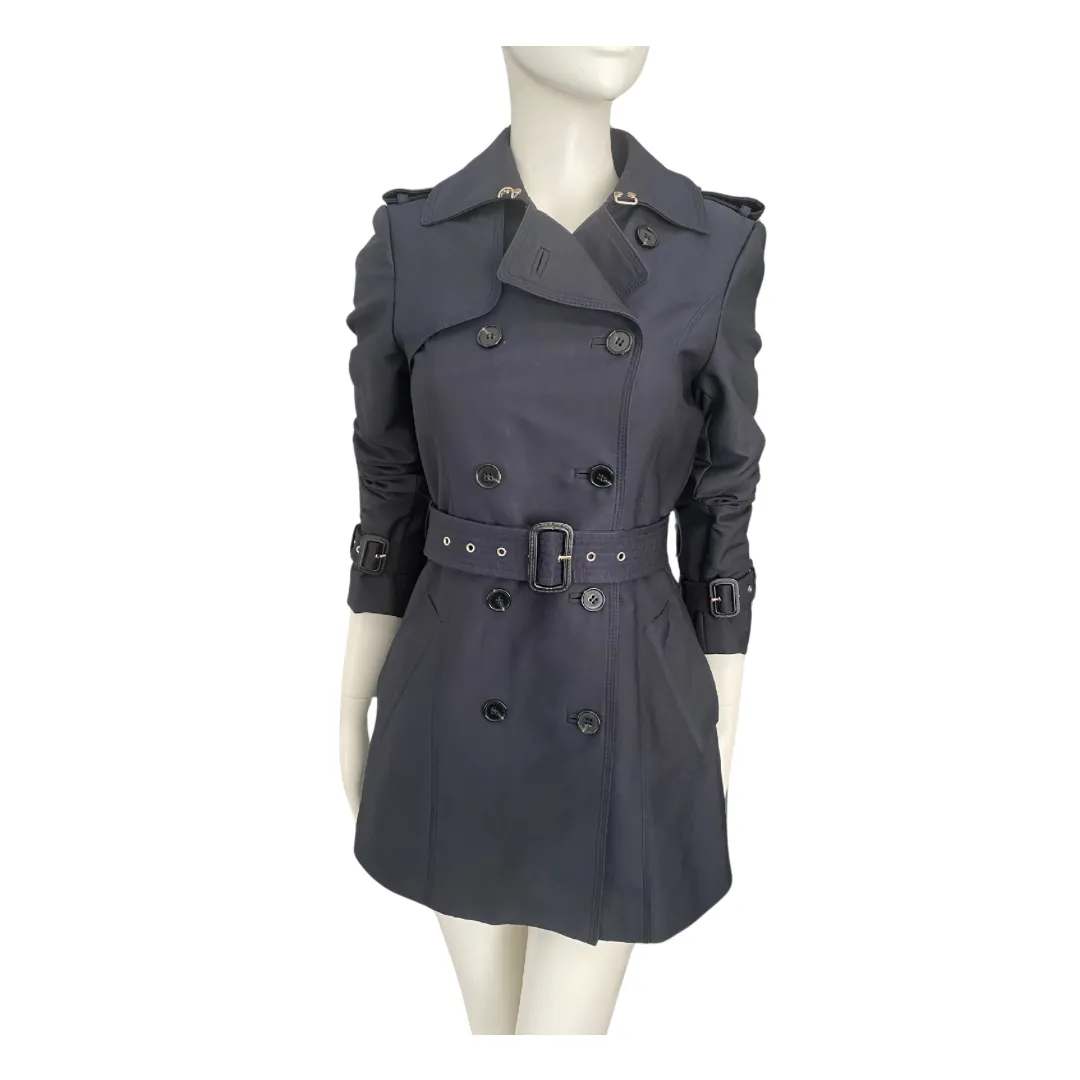 Zara Trench Coat Navy Midi SIZE XS