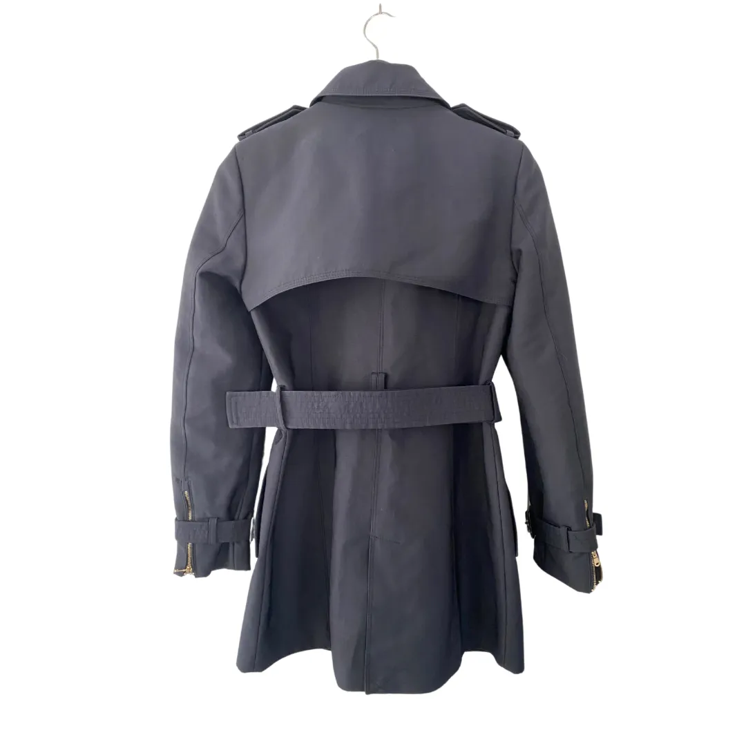 Zara Trench Coat Navy Midi SIZE XS