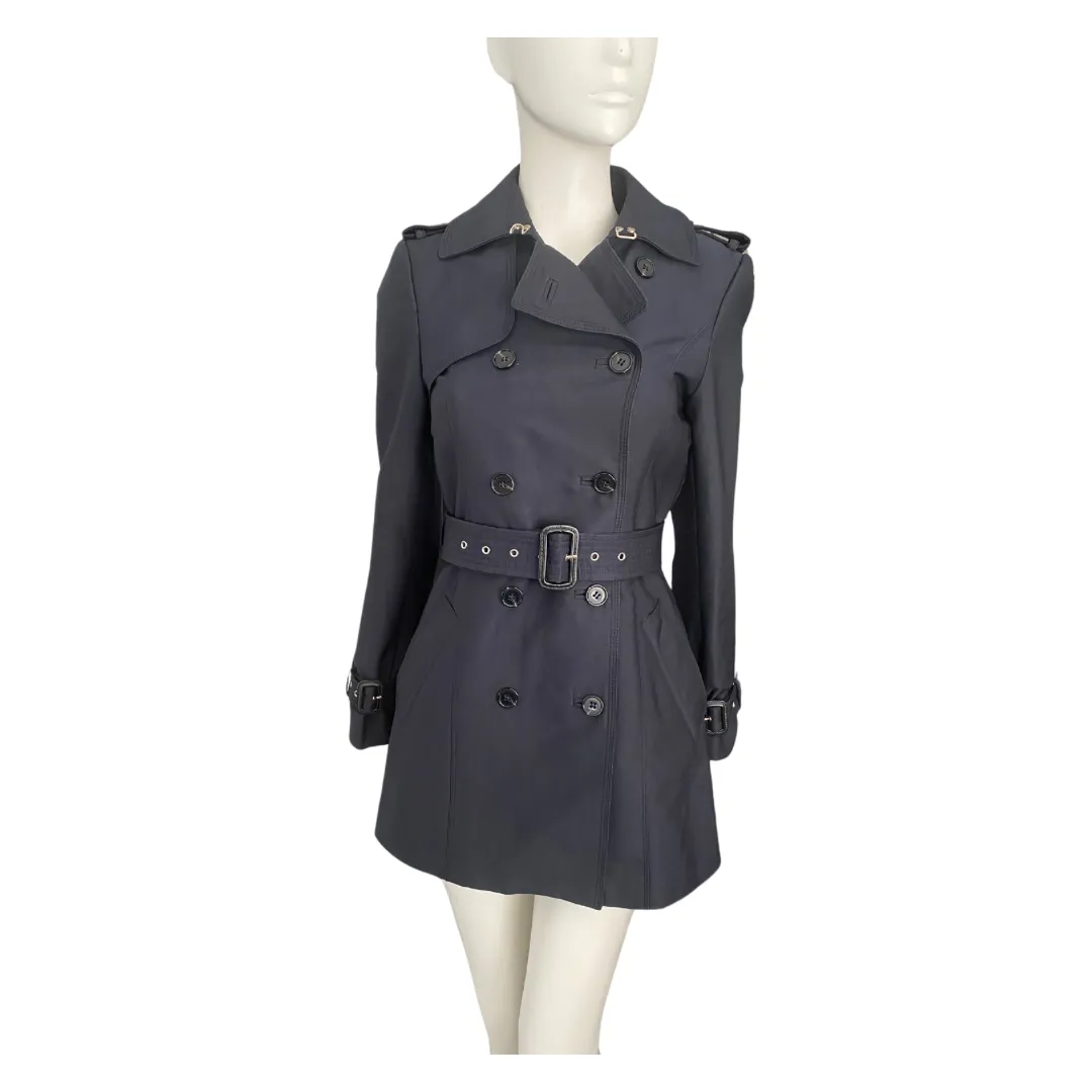 Zara Trench Coat Navy Midi SIZE XS