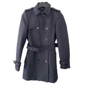 Zara Trench Coat Navy Midi SIZE XS